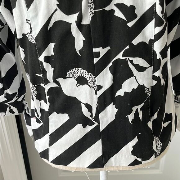 Lilly of California VTG Black and White Tie Sleeve Grommets Jacket  USA PXL - Picture 7 of 9